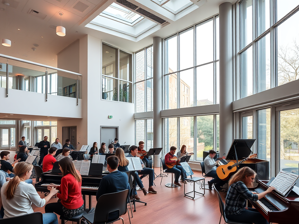 A side view of a statue in a library.